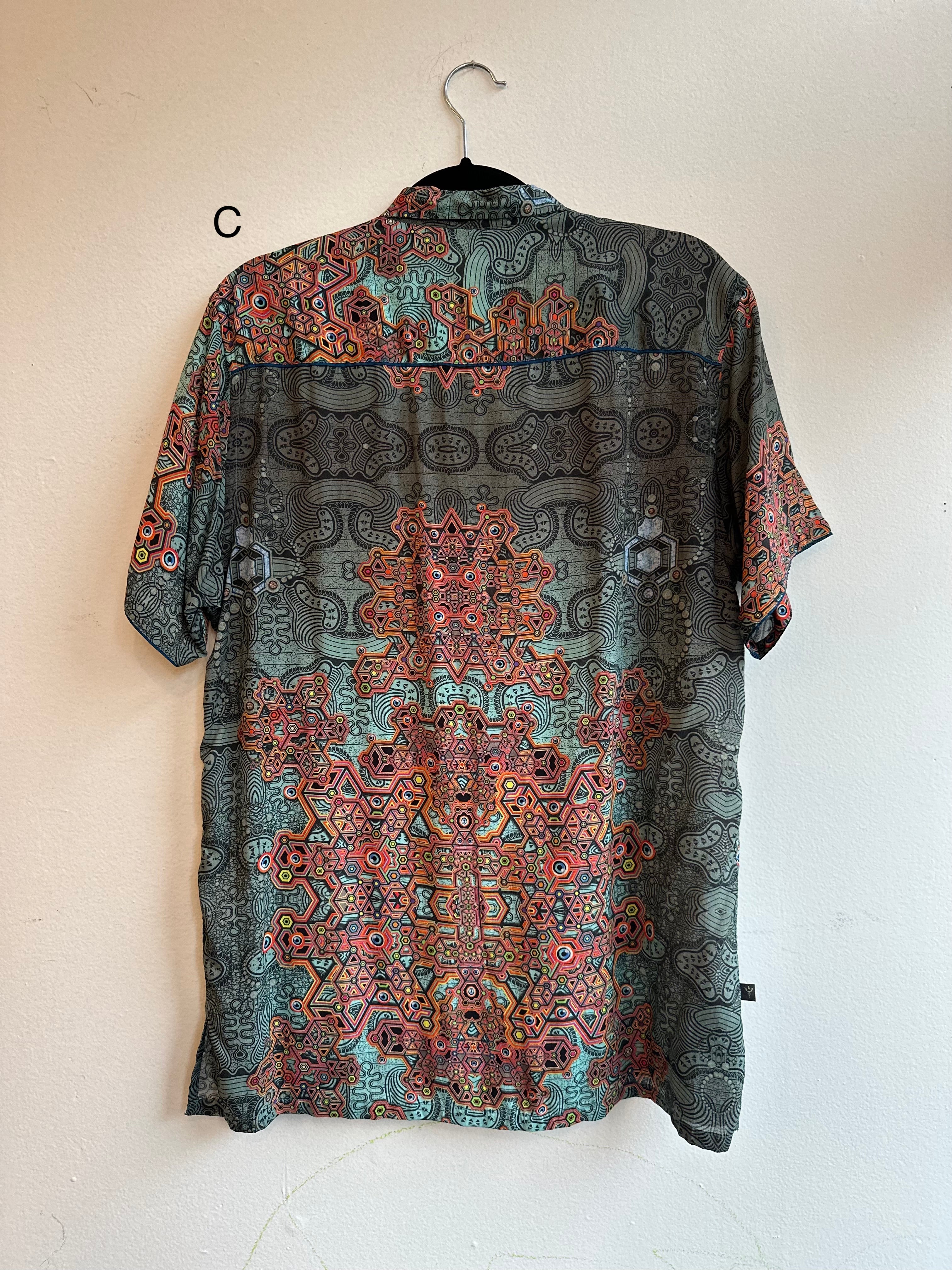 Psychedelic Bamboo Mens Button Down Shirt