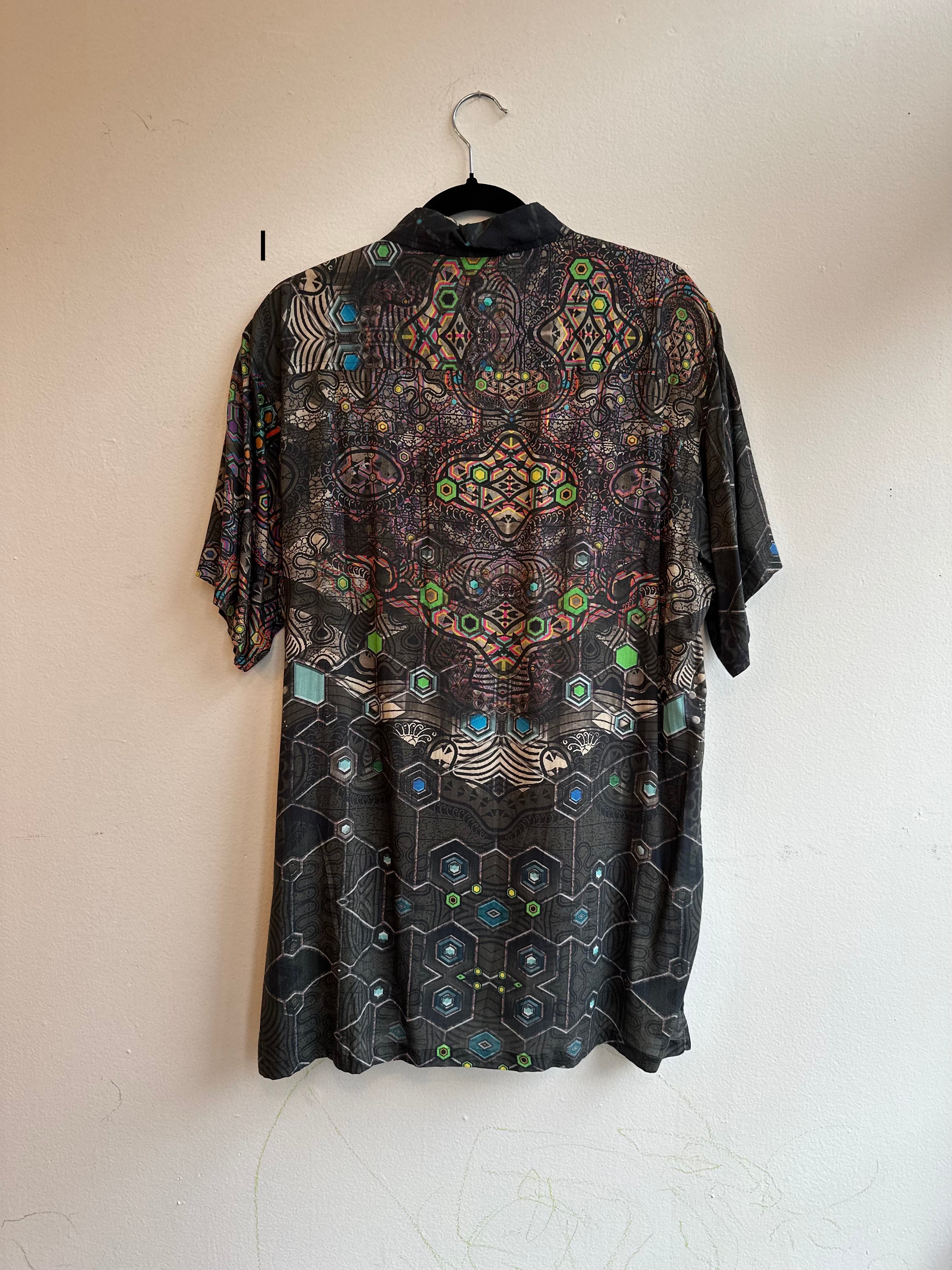 Psychedelic Bamboo Mens Button Down Shirt